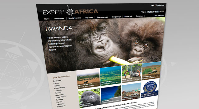 Expert Africa identity, print and web